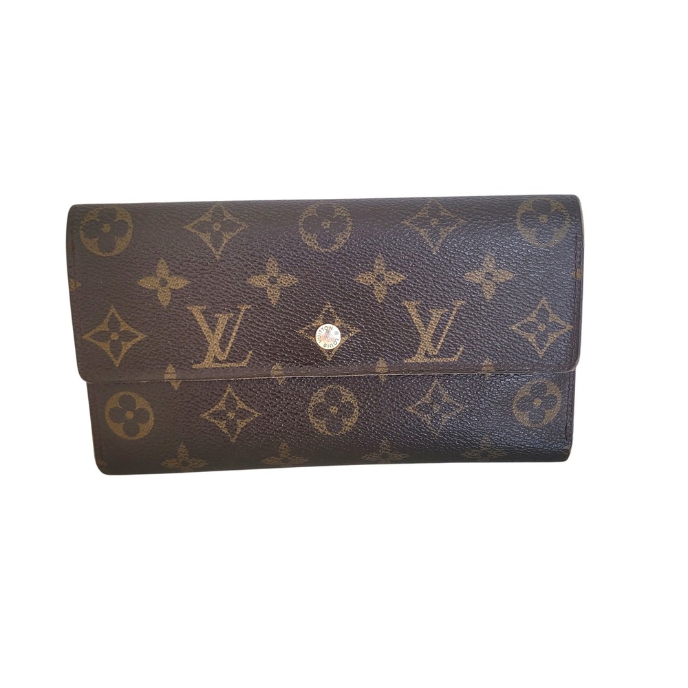 Louis Vuitton Monogram Porte Valeurs Cartes Credit Long Wallet Brown M61823